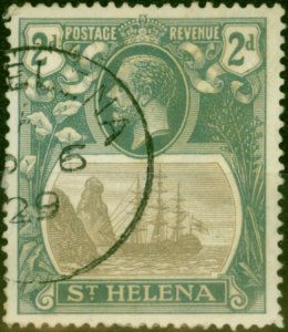 St Helena 1923 2d Grey & Slate SG100a 'Broken Mainmast' V.F.U 