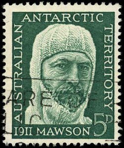 AUSTRALIAN ANTARCTIC TERRITORY Sc L7 F-VF/USED-1961 5p Sir Douglas Mawson-Sound