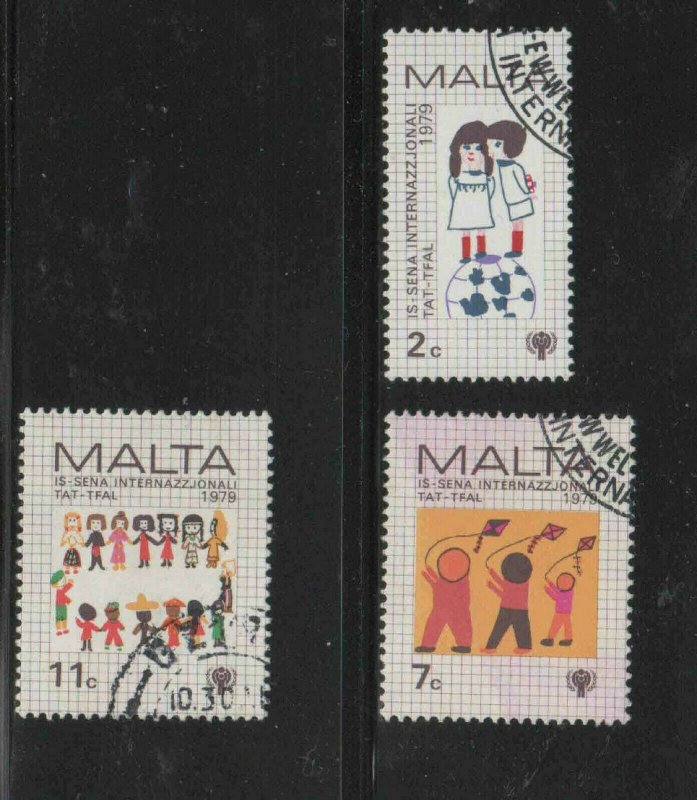 MALTA #560-562  1979 INT'L YEAR OF THE CHILD    F-VF  USED  a