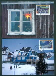 Greenland. 2000. 2 FD. Maximum Card. Christmas. Sc. # 378-79.