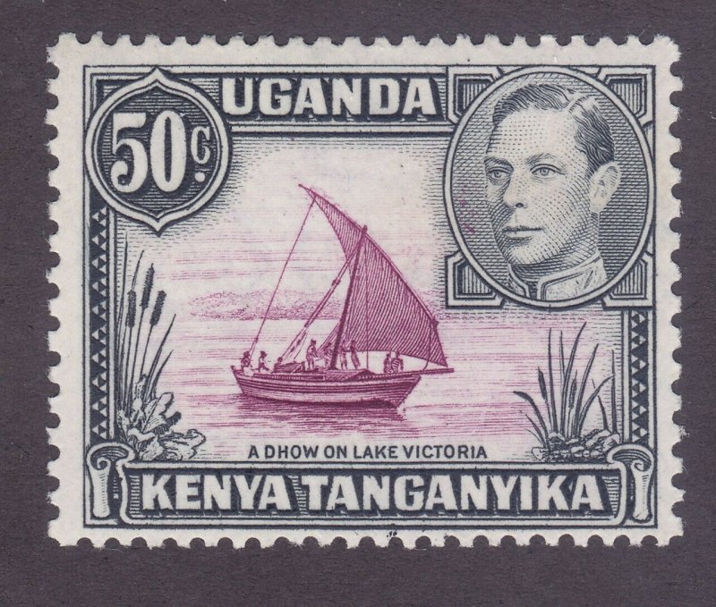 Kenya Uganda & Tanzania 79a Mint 50c Gray Black Black & Red Type II Perf 13x11½