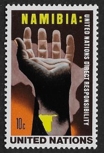 UN NY #263 10c Hand Reaching Up Over Map of Africa and Namibia ~ MNH