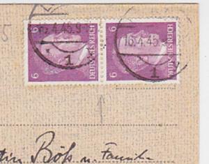 1945 Lubeck Germany Letter Cover from Gestapo Prisoner to Hamburg