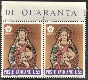 VATICAN CITY #481 - MINT NH PAIR - 1970 - VAT023