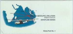 83810 - COCOS Keeling - STAMPS:  Stamp set  in OFFICIAL folder 1981  Airplanes