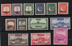 Pakistan KGVI 1948 Service mint LHM set O14-O26 WS33679