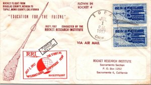 Topaz California 1957 RRI Rocket Mail Cover - Rocket #4 - L36465