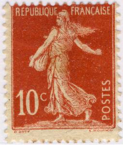 FRANCE - Yvert 134d - 10c rouge type II Semeuse avec sol - Neuf*