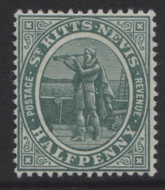 St. KITTS-NEVIS -Scott 12a - Columbus  -1905 - MNH - WMK 3- Single 1/2p -Stamp