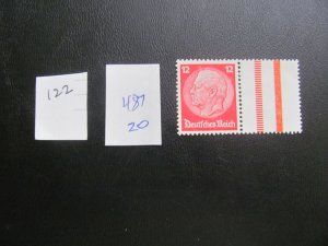 Germany 1933 MNH SC 407 SINGLE XF 20 EUROS (122)