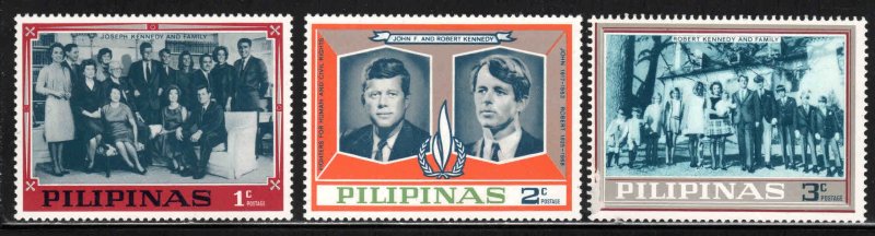 Philippines ~ Set of 3 ~ Kennedy Family ~ Unlisted Cinderella, MNH  (1968)