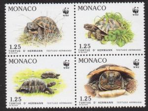 Monaco 1991 Turtles World Wildlife Fund VF MNH (1781a)