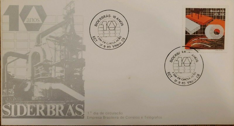 A) 1983, BRAZIL, SIDERBRAS, X ANNIVERSARY OF THE FOUNDING OF THE NATIONAL STEEL  