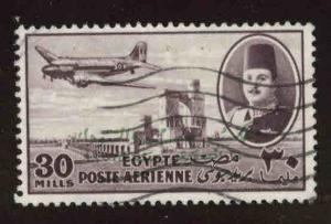 EGYPT Scott C60 Used 1952 airmail with King of Egypt and Sudan opt