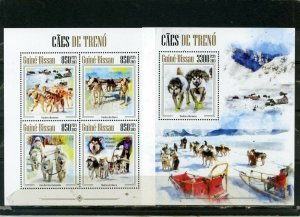 GUINEA BISSAU 2013 FAUNA DOGS SHEET OF 4 STAMPS & S/S MNH