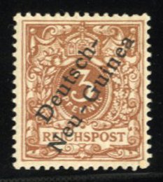 German Colonies, German New Guinea #1b Cat$30, 1898 3pf yellow brown, hinged