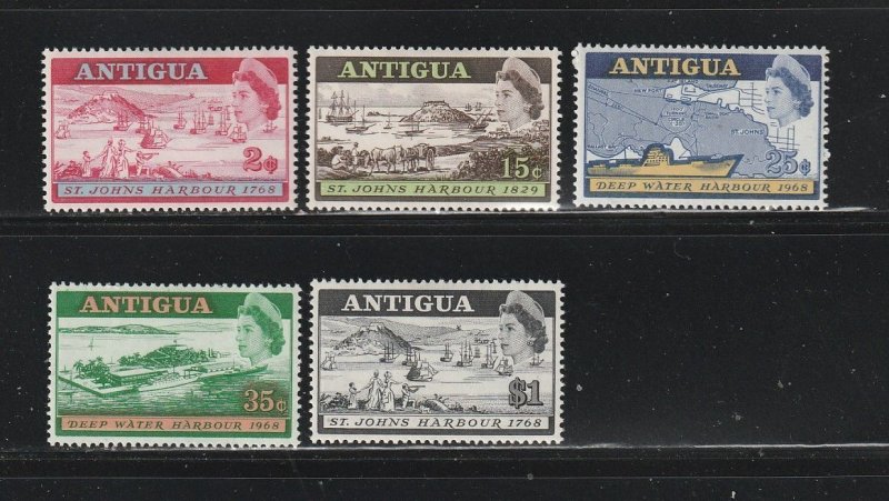 Antigua 208-212 Set MH St John's Harbor (B)