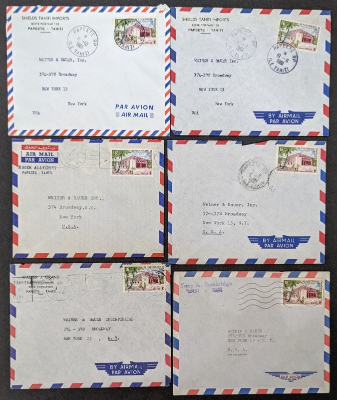 28 1960s French Polynesia airmail covers to USA #195 [y.147]