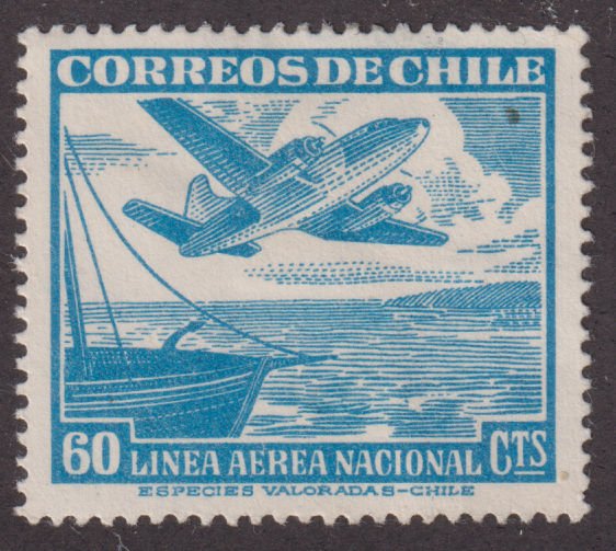 Chile C137 Aircraft Over Water 1953