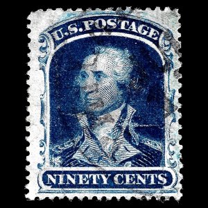 WCstamps: U.S. Scott #39 / 90c Blue, F/VF, Used, 2024 Crowe Cert / CV $11,000