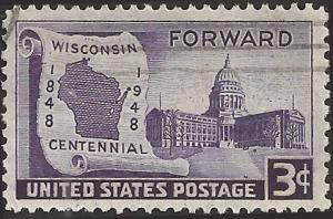 # 957 USED WISCONSIN STATEHOOD 100TH ANNIV.