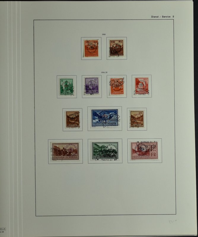 LIECHTENSTEIN, WONDERFUL MOSTLY USED COLLECTION 1912-73	COMPLETE