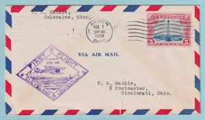 UNITED STATES FIRST FLIGHT COVER - 1928 AKRON OHIO TO LOUISVILLE KY - CV302