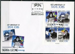SIERRA LEONE 2020  65th  ANIVERSARY OF STEVE JOBS SHEET FIRST DAY COVER