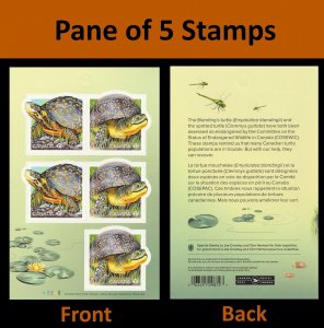 Canada 3179a-3179b Endangered Turtles P pane 5 B MNH 2019