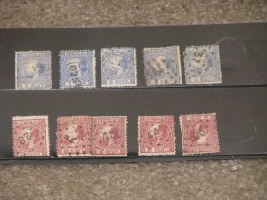 NETHERLANDS, SCOTT# 7 & 8 (10)  USED WITH NICE CANCELS ( 1# 7 CORNER CLIPPED)