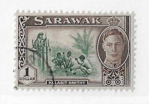 Sarawak Sc #192 $1  used VF