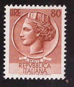 Italy Scott 633 MH* 80 Lire Perf 17x21 mm 1953 key stamp