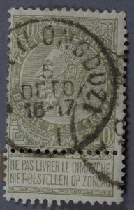 Belgium #67 Used VG w/ Label Place Cancel Date 5 OCTO 16-17 1(?) HRM