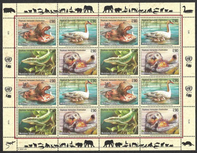 Doyle's_Stamps: 2000 U.N. Endangered Species Sheet Set