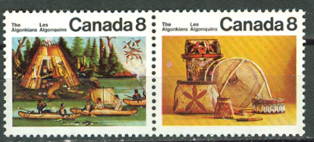 Canada # 567a Algonkian Indians - pair (2) Mint NH