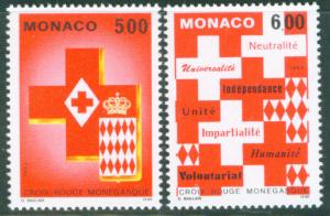 MONACO Scott 1480-1 MNH** 1993 Red Cross Stamp set