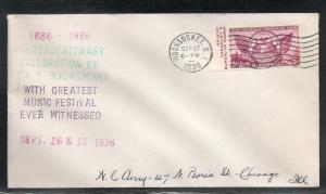 US #778c RI Tercentenary Music Festival 1936 A849