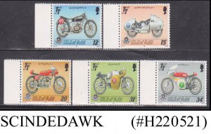 ISLE OF MAN - 1987 80th ANN. OF TOURIST TROPHY MOTORCYCLE RACES 5V MNH