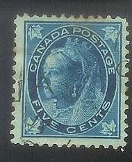 Canada 70 5c Queen Victoria maple leaf issue 1897 used