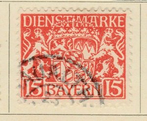 A6P12#67 German States Bavaria Official Stamp 1916-20 15pf used-