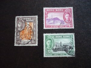 Stamps - Hong Kong - Scott# 168-170 - Used Part Set of 3 Stamps