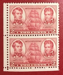 1936 US Scott 791 MNH pair 2 cent Decatur and Mac Donough Lot 1124