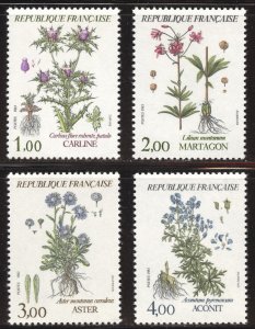 France Scott 1870-73 MNHOG - 1983 Flowers Set - SCV $4.15