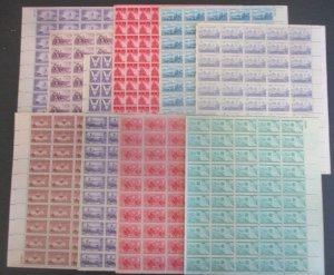 *KAPPYSSTAMPS JKESL-54 TEN ALL DIFFERENT 1950s $.03 50 STAMP SHEET MNH ALL SHOWN