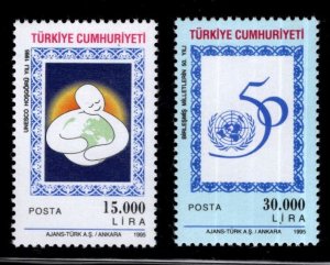 TURKEY Scott 2635-2636 MNH** 1995 UN 50th anniversary set