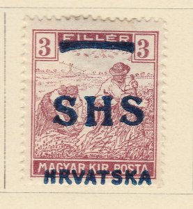 A5P62F95 Yugoslavia Croatia Slavonia 1918 optd 3f mh*