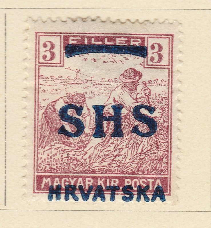 A5P62F95 Yugoslavia Croatia Slavonia 1918 optd 3f mh*