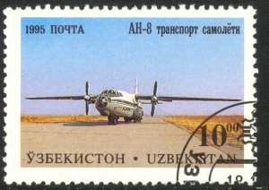 UZBEKISTAN 1995 10s AN-8 AIRCRAFT Pictorial Sc 91 CTO Used