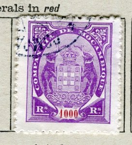 PORTUGUESE COLONIES; MOZAMBIQUE CO. 1894 Elephant issue fine used 1000r.