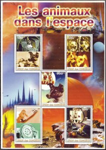 Comoros 2005 Animals in Space Dogs Monkeys Sheet MNH Private